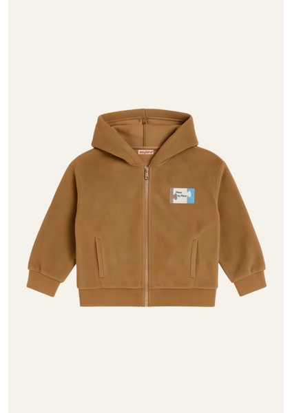 Erkek Çocuk Kapşonlu Fermuarlı Polar Ikili Takım - Kahverengi indirimleri