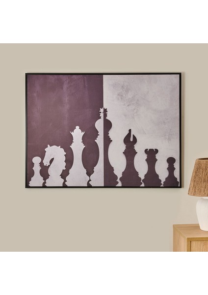 Deco Satranç Kanvas Tablo - Siyah / Beyaz - 120X90 cm
