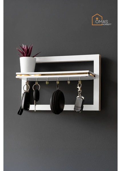 Premium Gold Detaylı Ahşap 6'lı Anahtarlık Askısı, Ahşap Anahtarlık Askısı fırsatları