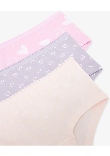 Kız Çocuk Heart Kalp Desenli Normal Bel 3'lü Hipster Külot indirimleri