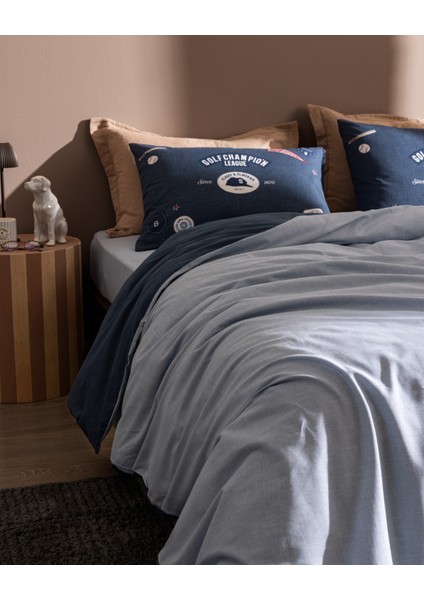 Ruben King Size %100 Pamuk Ranforce Baskılı Nevresim Takımı - Mavi fiyatları