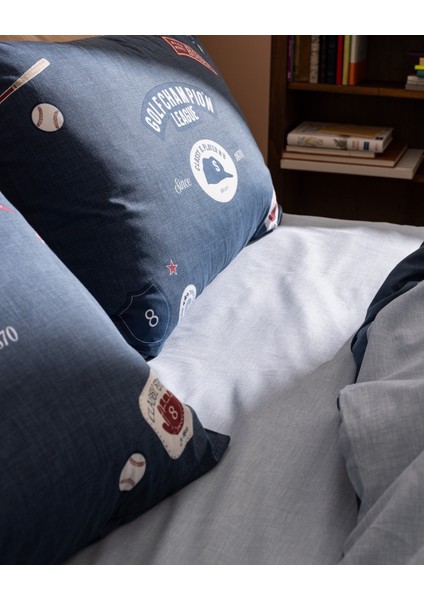 Ruben King Size %100 Pamuk Ranforce Baskılı Nevresim Takımı - Mavi fırsatları