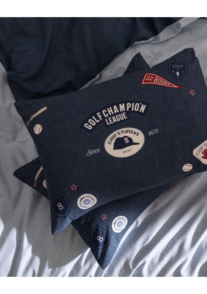 Ruben King Size %100 Pamuk Ranforce Baskılı Nevresim Takımı - Mavi indirimleri