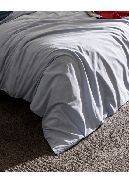Ruben King Size %100 Pamuk Ranforce Baskılı Nevresim Takımı - Mavi