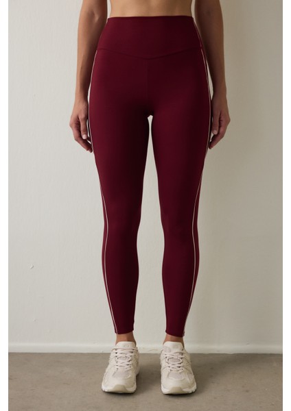 Bordo Orta Destek Yüksek Bel Tayt fiyatları