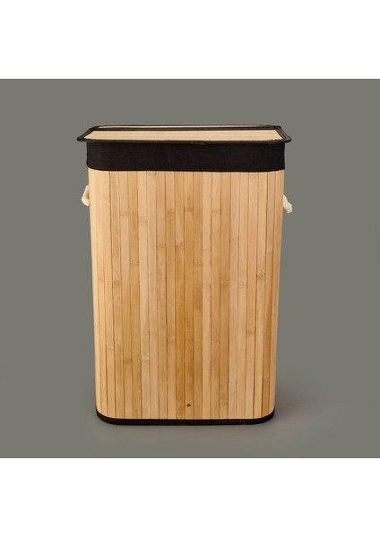 Living Bambu Çamaşır Sepeti - Siyah - 60 Lt
