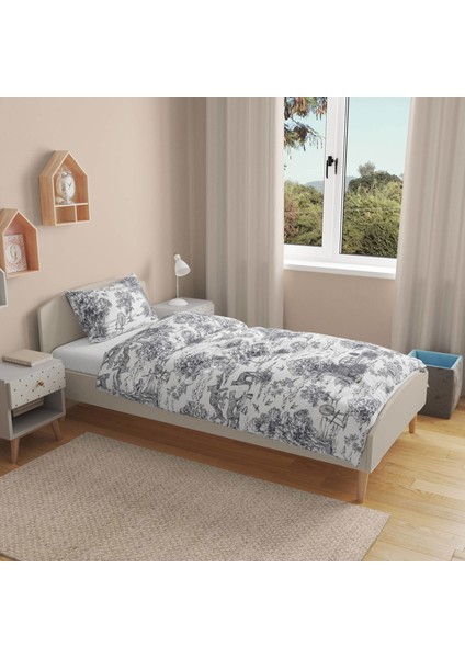 Soft Natura Tek Kişilik Nevresim Takımı - Beyaz / Antrasit fiyatları