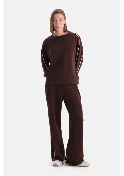 Kahverengi Kadın Modal Biye Detaylı Sweatshırt fırsatları