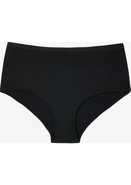 Siyah Essentials Yüksek Bel Slip Külot
