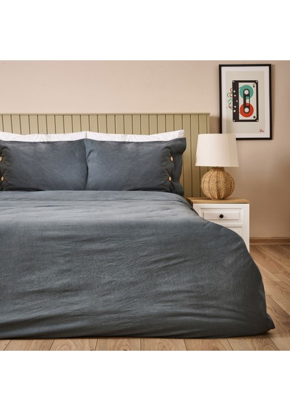 Soft Anthracite Çift Kişilik Nevresim Takımı - Antrasit