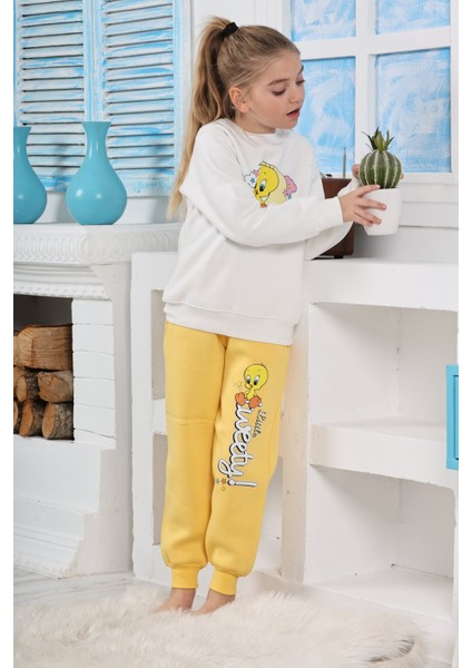 Kapitex 6181 Kız Çocuk Twety Baskılı Uzun Kol Pijama Takımı fırsatları