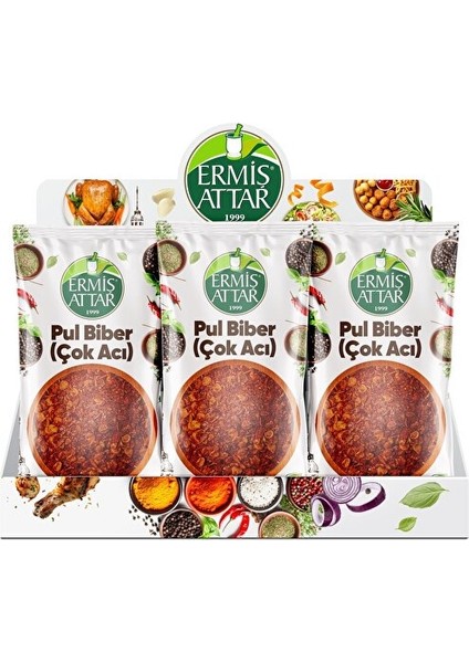 Pul Biber Çok Acı 80 Gram 3'lü Ermiş Attar