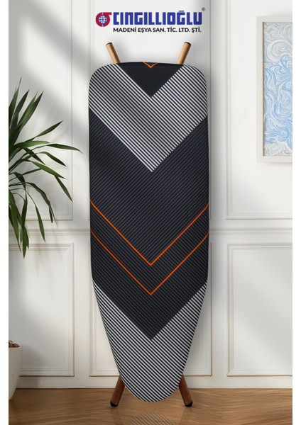 CB-104 Kalp V Motif Çift Kat Keçeli Süngerli Isıya Dayanıklı Ütü Masası Kılıfı Örtüsü Bezi