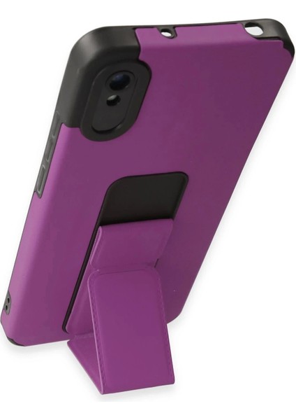 Bfs Xiaomi Redmi 9A Kılıf Mega Standlı Silikon - Mor modelleri