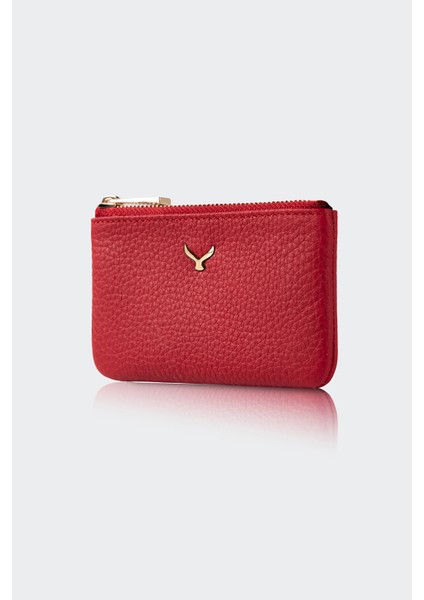 Hakiki Deri, El Yapımı, Bozuk Para Cüzdanı, 3002 Kırmızı