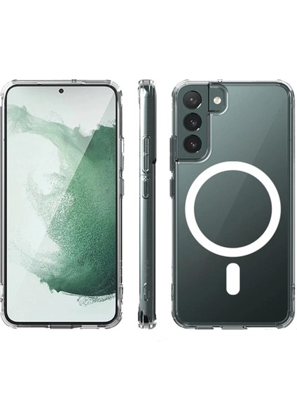 Bfs Samsung Galaxy S22 Plus Kılıf Magneticsafe Şeffaf Silikon - Şeffaf