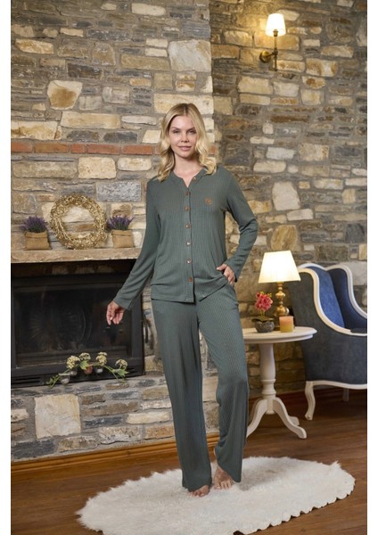 Aqua 26279 Önden Düğmeli Uzun Kol Kadın Pijama fiyatları