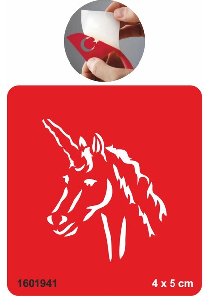 Sihirli Unicorn At Tattoo Geçici Dövme Şablonları Kına Kalıpları