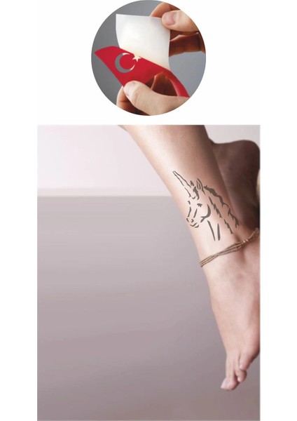Sihirli Unicorn At Tattoo Geçici Dövme Şablonları Kına Kalıpları fiyatları