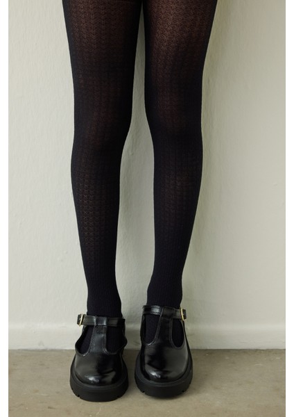 Siyah Kız Çocuk Pretty 90 Denye Mikro Külotlu Çorap