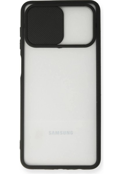 Bfs Samsung Galaxy A12 Kılıf Palm Buzlu Kamera Sürgülü Silikon - Siyah modelleri