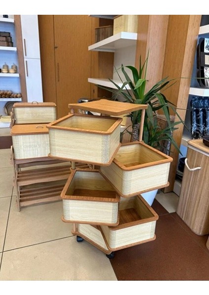 Ahşap Kare Sebzelik 5 Katlı Yana Açılır Patates Soğan Tekerlekli Sebzelik fiyatları