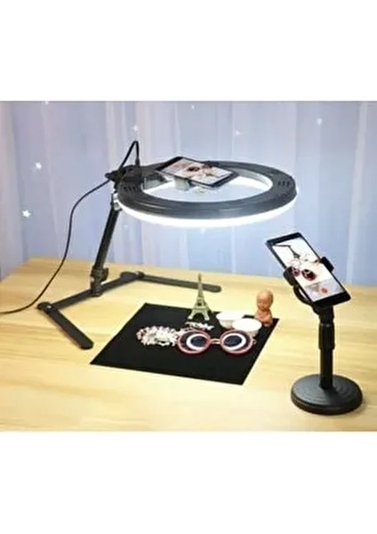 10" Ring Light Youtuber Ürün Çekimleri Masa Üstü Stantlı Selfie Işığ Vlog Kit