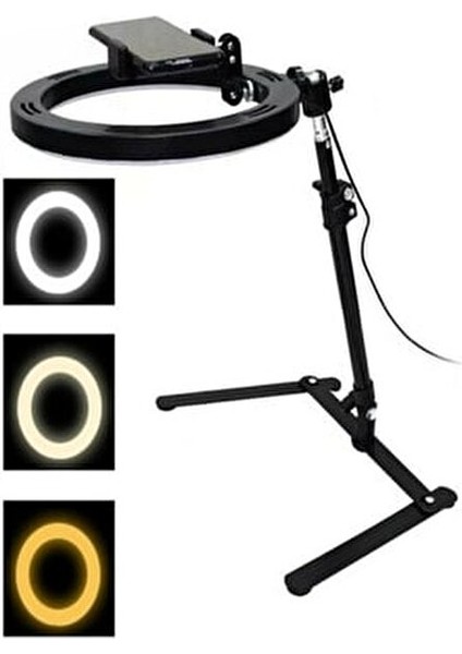 10" Ring Light Youtuber Ürün Çekimleri Masa Üstü Stantlı Selfie Işığ Vlog Kit fırsatları