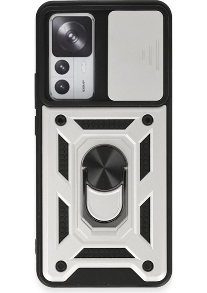 Bfs Xiaomi Mi 12T Pro Kılıf Pars Lens Yüzüklü Silikon - Gümüş