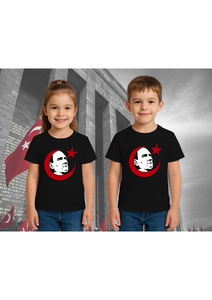Unisex Ay Yıldızlı T-Shirt 19 Mayıs 29 Ekim 23 Nisan 10 Kasım Atatürk Çocuk Tişört