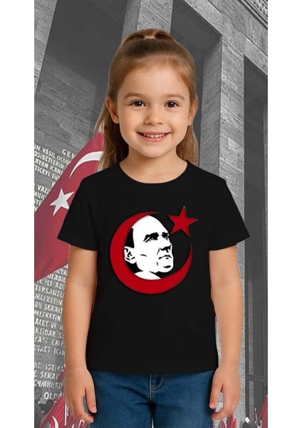 Unisex Ay Yıldızlı T-Shirt 19 Mayıs 29 Ekim 23 Nisan 10 Kasım Atatürk Çocuk Tişört modelleri