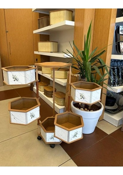 Ahşap Altıgen Sebzelik 5 Katlı Yana Açılır Patates Soğan Tekerlekli Sebzelik Zeytin modelleri