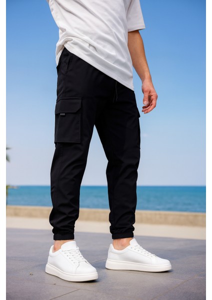 Kargo Cepli Paraşüt Kumaş Siyah Renk Erkek Pantolon fiyatları