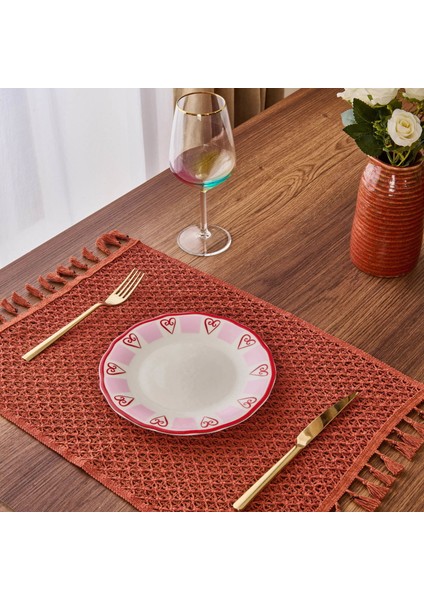 Kitchen Love Tatlı Tabağı - Pembe / Beyaz - 20 cm