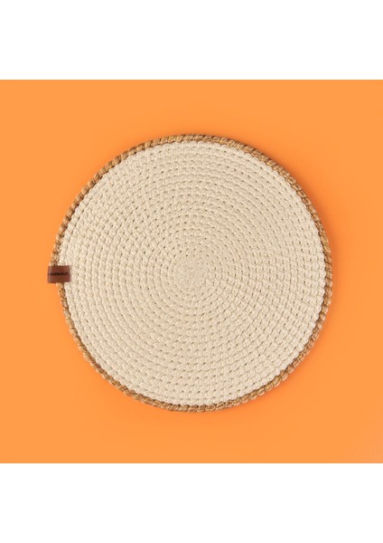 Soft Bej Kalp Nakışlı Supla - Ekru - 33X33 cm