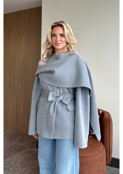 Gri %100 Yün Kısa Kaban - 512157 fiyatları