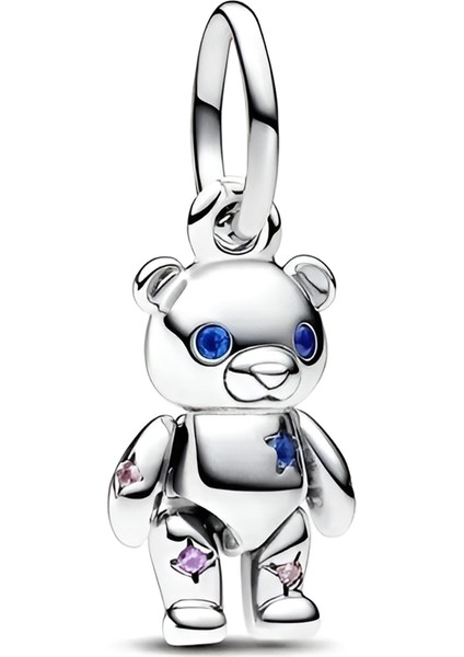 925 Ayar Gümüş Hareketli Oyuncak Ayı Charm