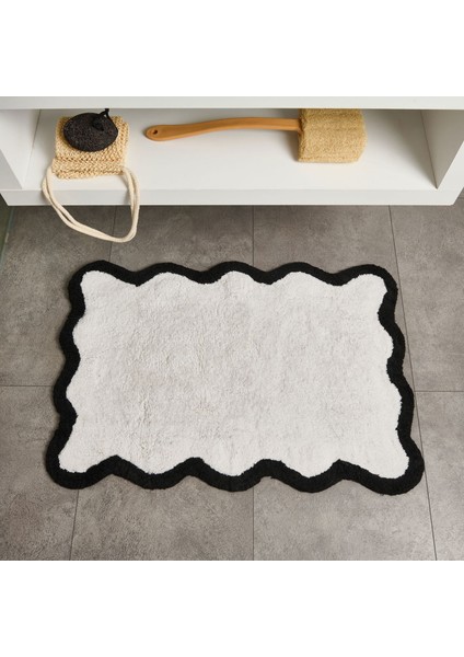 Soft Elegant Tufting Banyo Paspası - Beyaz - 60X90 cm