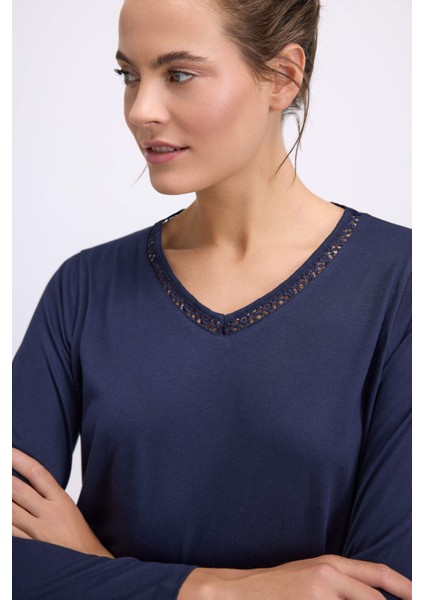 11533 Bayan Pijama Takım -Laciv - -- L