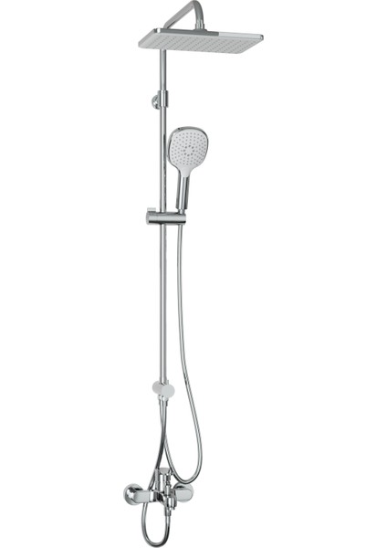 Mode S Rain Duş Sistemi + Lento Banyo Bataryası 2 Parça Set – Parlak Krom