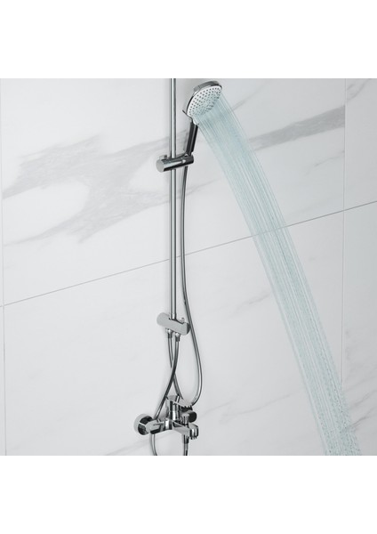 Mode S Rain Duş Sistemi + Lento Banyo Bataryası 2 Parça Set – Parlak Krom modelleri