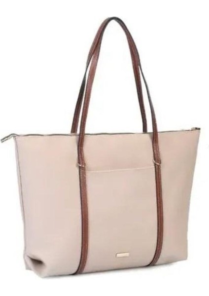 Büyük Boy Geniş Hacimli Cep Detaylı Tote Kadın Omuz Çantası