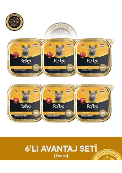 Plus Pate Tavuklu Yavru Kedi Maması – 6 × 85 G