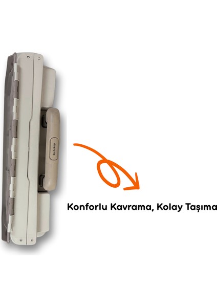 4 Tekerlekli Gri, 38L Orta Boy, Hareketli Alüminuyum Tutacaklı Alışveriş Arabası - 55MM. Büyük Tekerlekli fiyatları