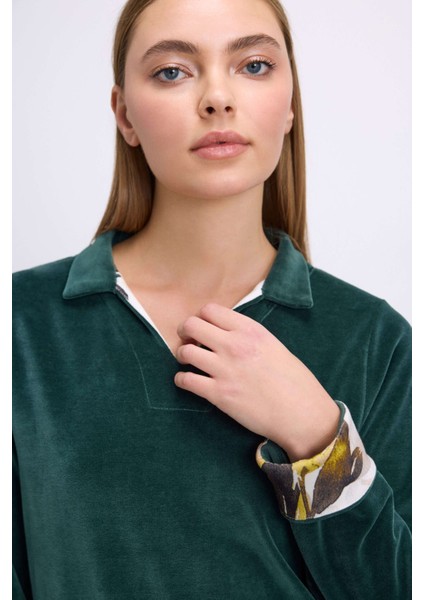 11555 Bayan Pijama Takım -Yeşil - -- L