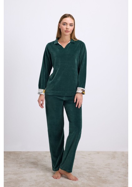 11555 Bayan Pijama Takım -Yeşil - -- L fiyatları
