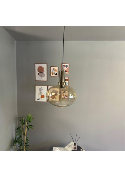 Solvia Cam Bal Rengi Tekli Avize Eskitme Fener Başlık Retro Sarkıt Lamba Salon Aydınlatma fiyatları