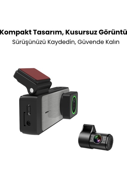 4K Wi-Fi Araç Kamerası – G-Sensörlü, Gece Görüşlü, Döngü Kayıt Özellikli, 360° Dönebilir Lensli Dash Cam modelleri