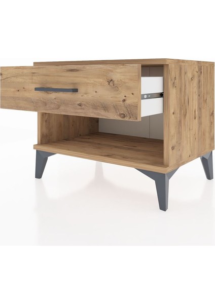 Hyperion Komodin Tek Çekmeceli 60X44X48 Çam-Çam fırsatları