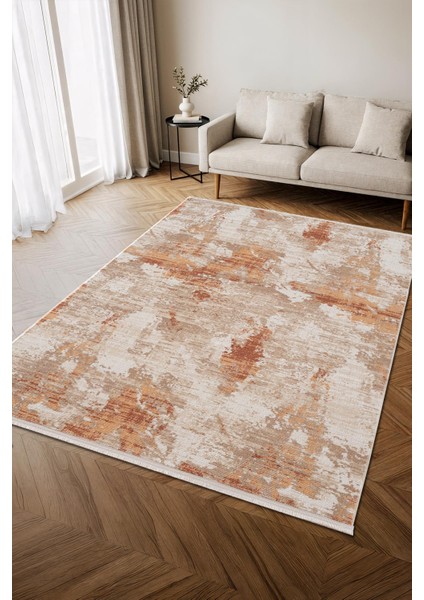 Indigo ID008T Beyaz Kahve Modern Desen Akrilik Iplik Tozuaz Pamuk Taban Salon Mutfak Halısı fiyatları